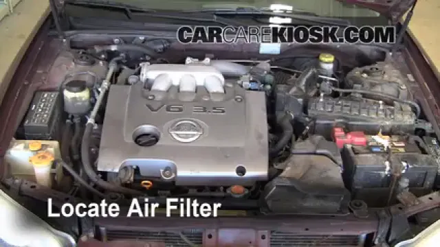 2002 Nissan Maxima GLE 3.5L V6 Filtre à air (moteur) Changement